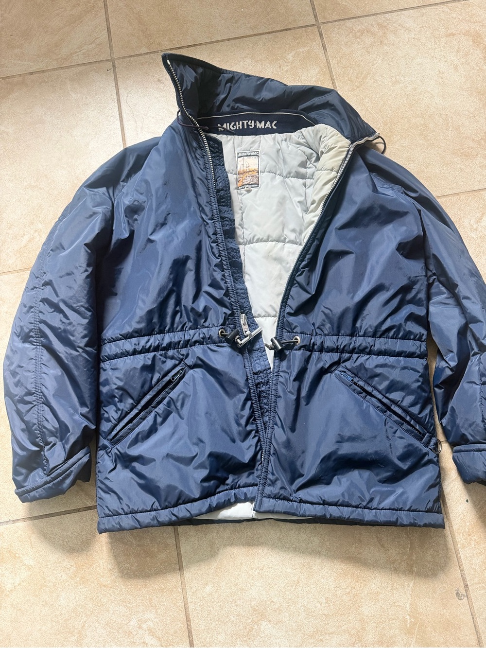 Men's Navy Puffer Jacket - Insulated Coastal Shell